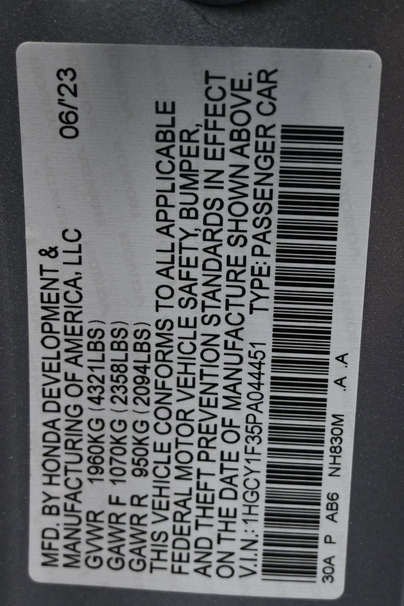 2023 Honda Accord EX