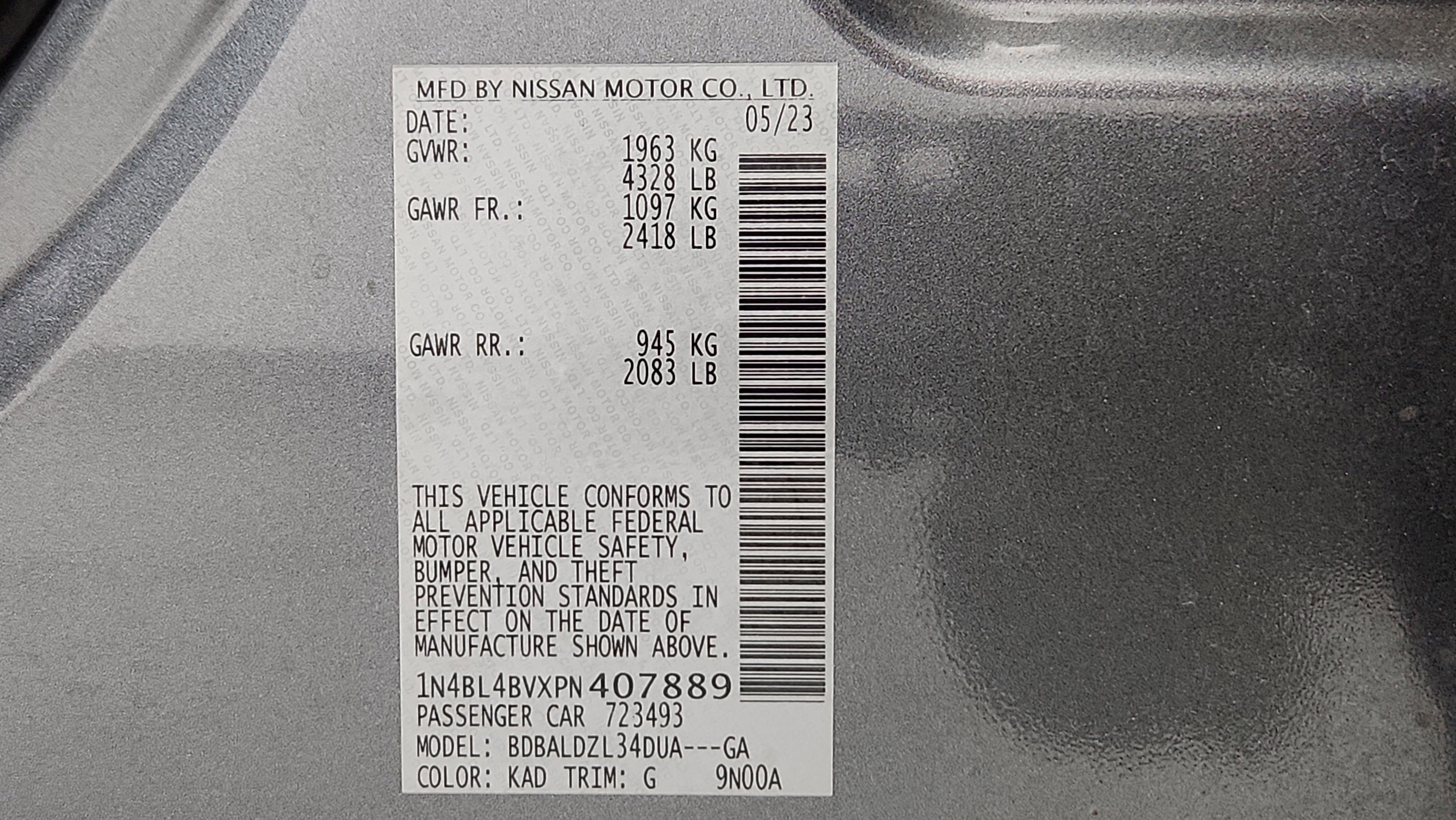 2023 Nissan Altima S FWD