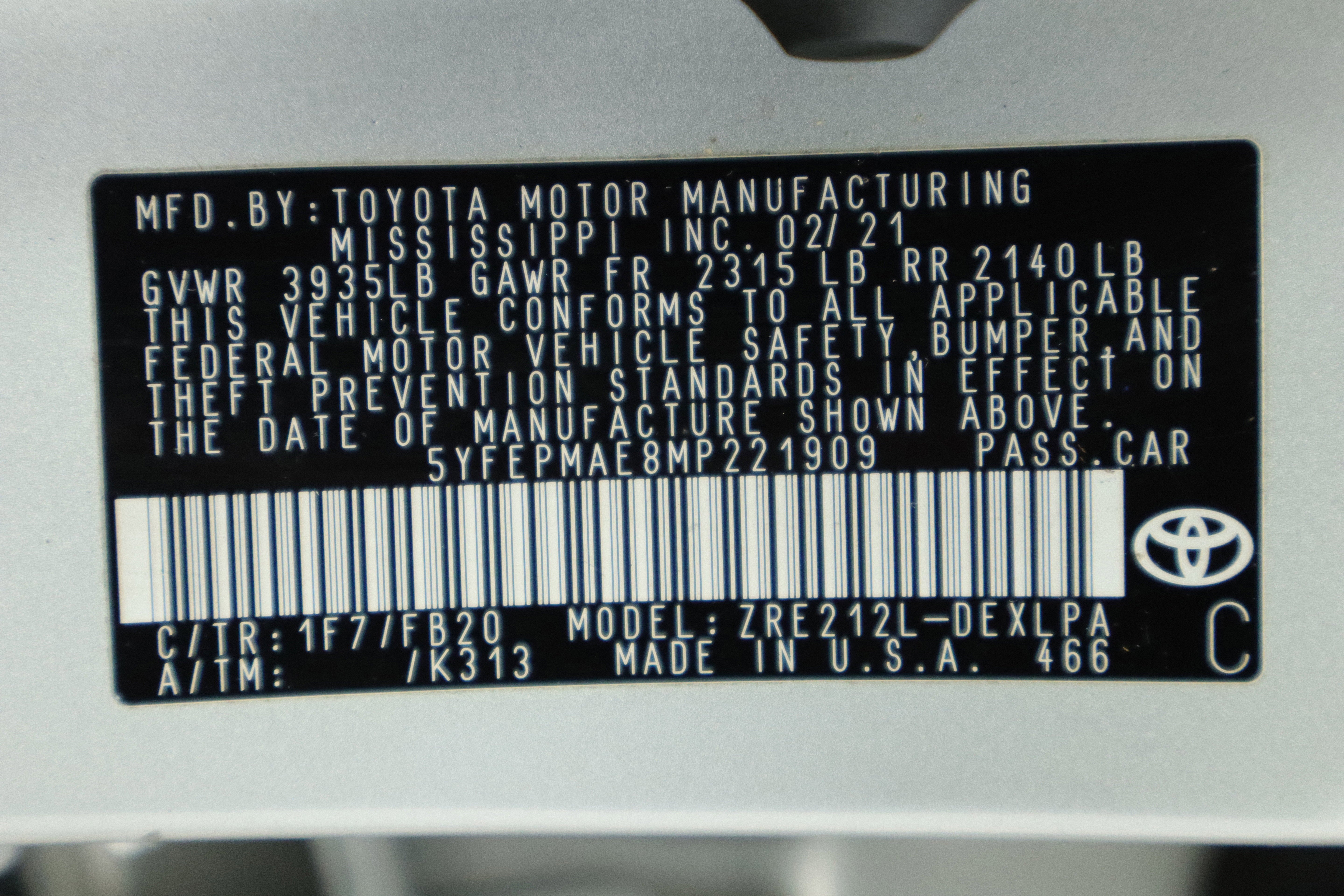 2021 Toyota Corolla LE