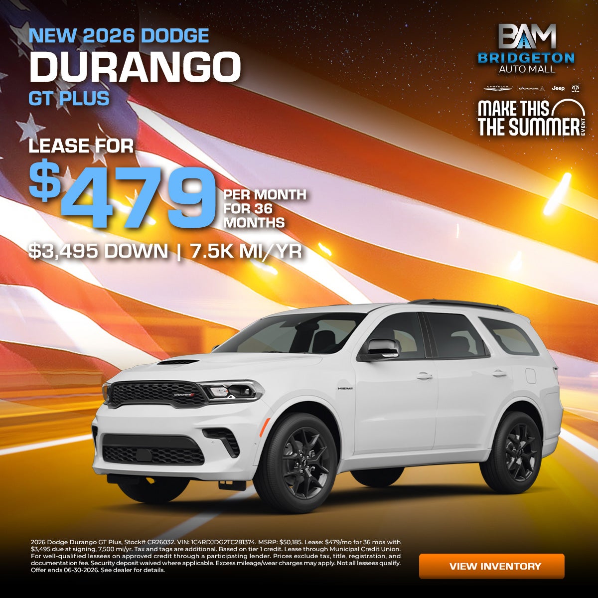 2026 Dodge Durango Lease Offer