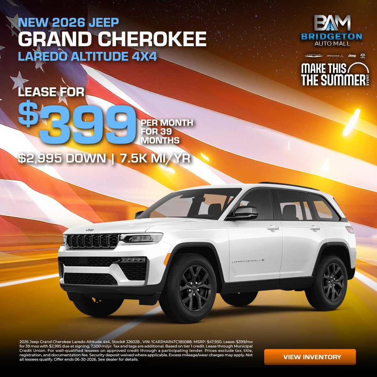 2026 Jeep Grand Cherokee Lease Offer