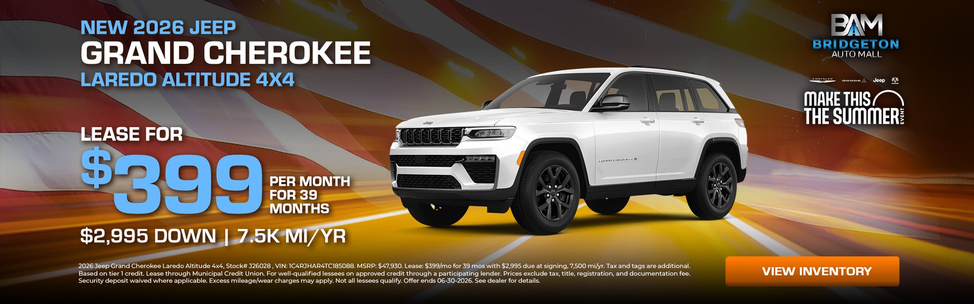 2026 Jeep Grand Cherokee Lease Offer