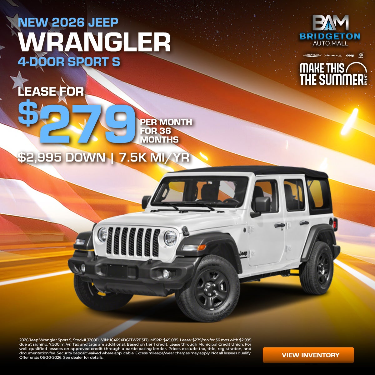2026 Jeep Wrangler Lease Offer