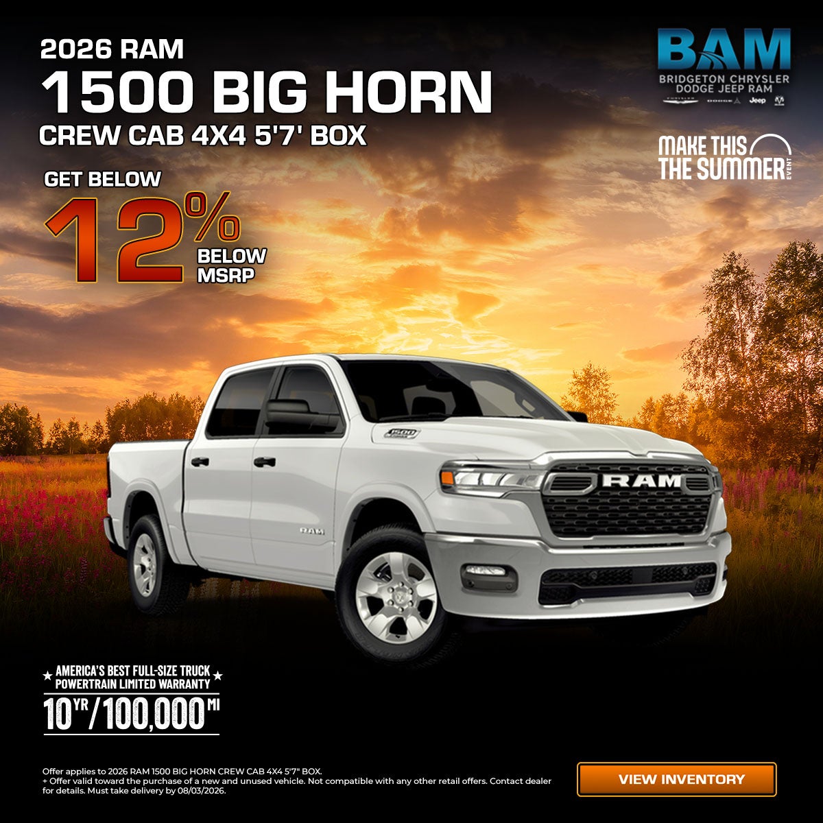 2026 RAM 1500 BIG HORN CREW CAB 4X4 5'7' BOX